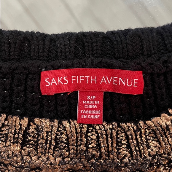 Saks Fifth Avenue Bronze Knit Sweater - Picture 4 of 4